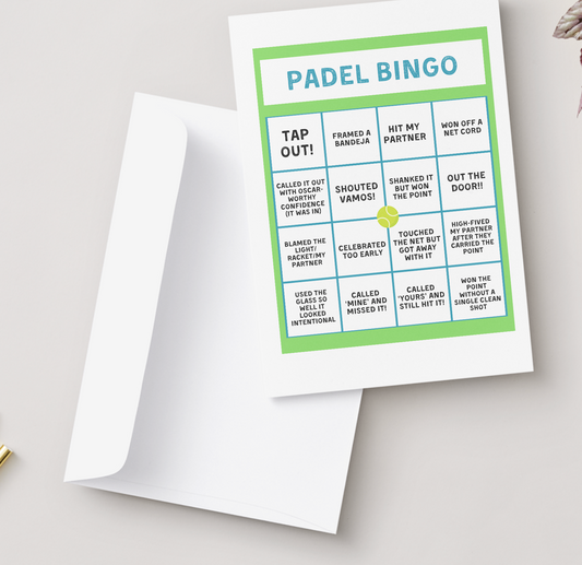 Padel Bingo Greetings Card